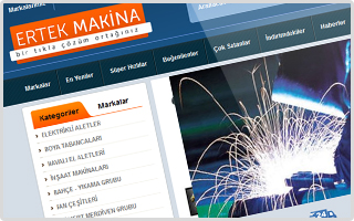 Ertek Makina e-ticaret sistemi